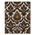 Rich Brown Baroque Floral Scroll Rug