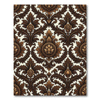 Rich Brown Baroque Floral Scroll Rug