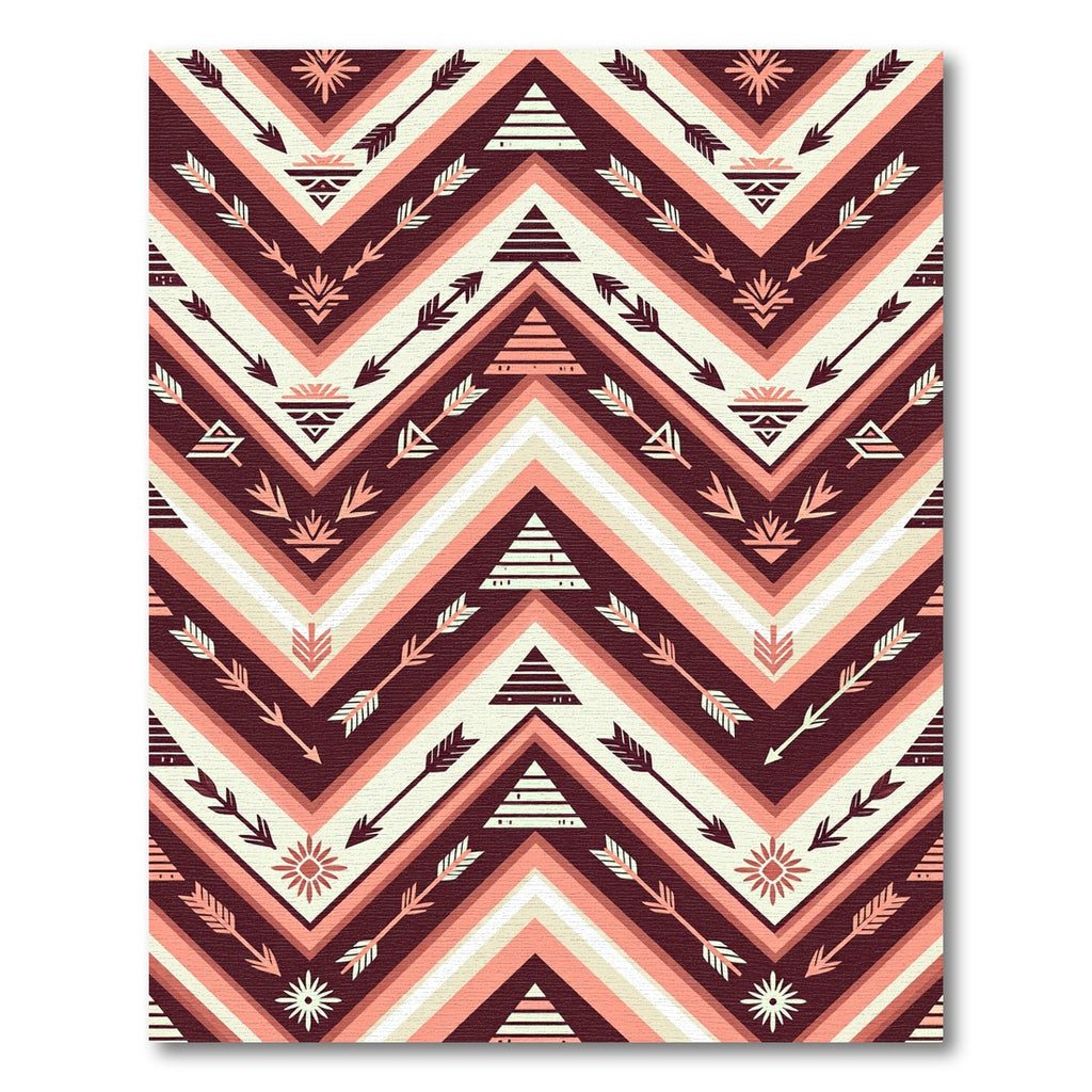Crimson Arrow Tribal Chevron Rug
