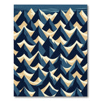 Geometric Navy and Cream Mountain Peak Rug