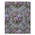 Purple Roses Hydrangea Lattice Garden Rug