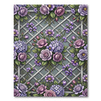 Purple Roses Hydrangea Lattice Garden Rug