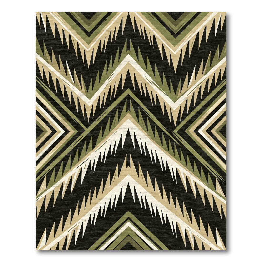Earth Tones Jagged Chevron Tribal Rug