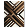 Modern Bronze Geometric Intersecting Lines Rug
