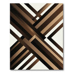 Modern Bronze Geometric Intersecting Lines Rug