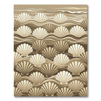 Earthy Tone Repeating Seashell Wave Rug