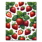 Vibrant Red Strawberry Garden Botanical Rug
