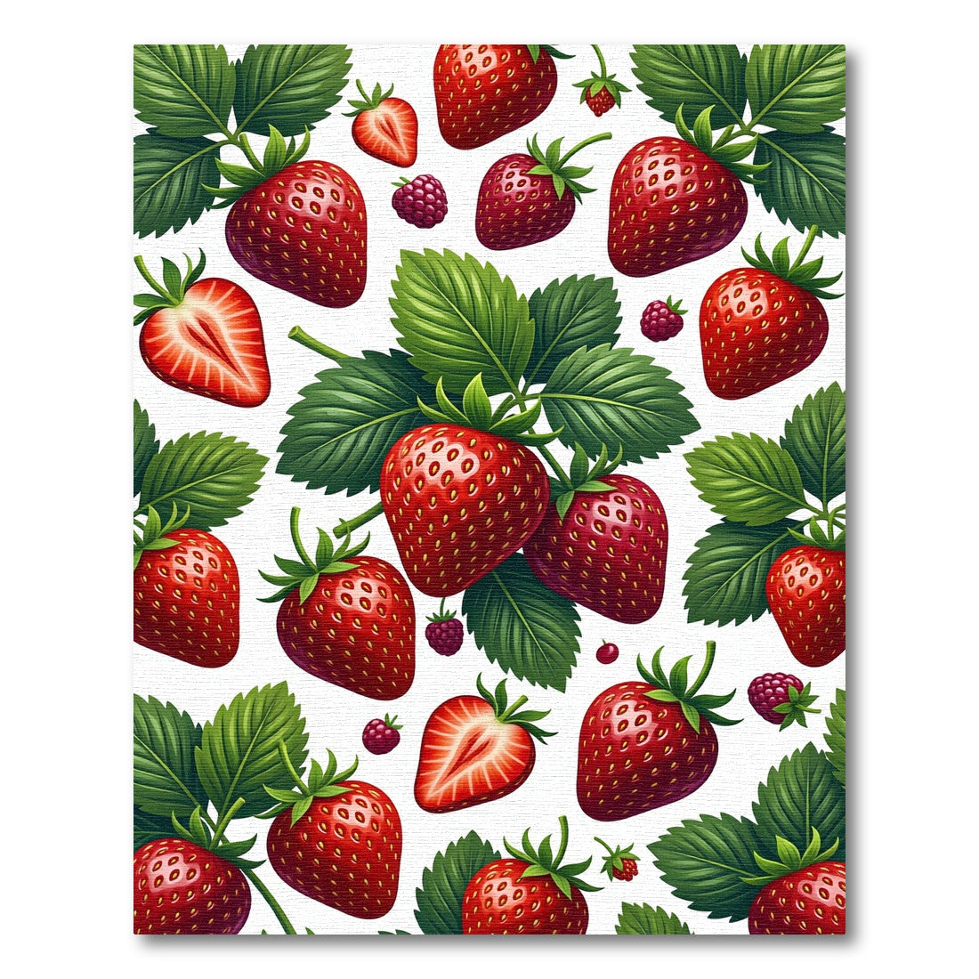 Vibrant Red Strawberry Garden Botanical Rug