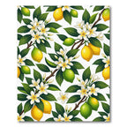 Vibrant Lemon Blossom Botanical Illustration Rug