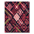 Crimson Geometric Intersecting Shapes Rug