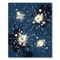 Navy Blue Cosmic Splatter Abstract Art Rug