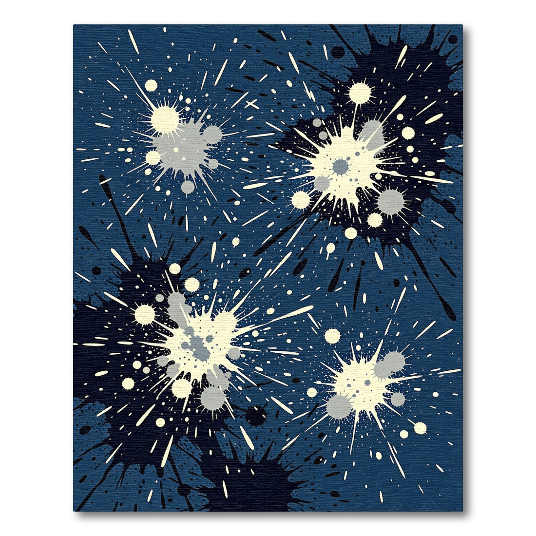 Navy Blue Cosmic Splatter Abstract Art Rug