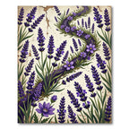 Vintage Lavender Botanical Swirl Floral Rug