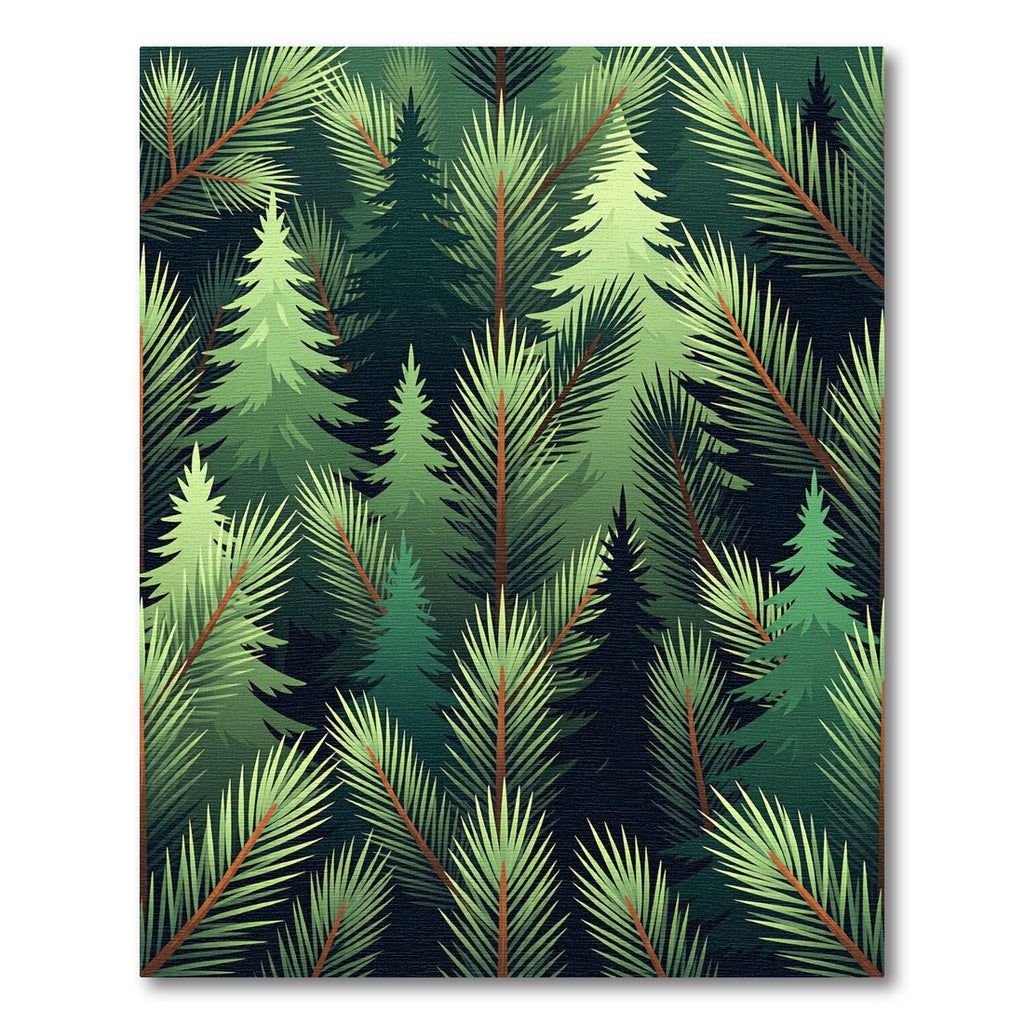 Deep Forest Evergreen Pine Trees Rug