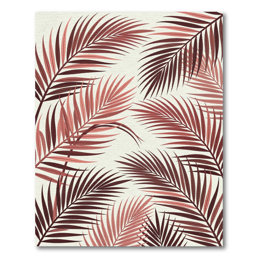 Crimson Palm Frond Repeat Rug