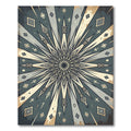 Vintage Slate Geometric Starburst Compass Rug