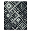 Monochromatic Geometric Diamond Folk Wall Art Rug