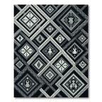 Monochromatic Geometric Diamond Folk Wall Art Rug