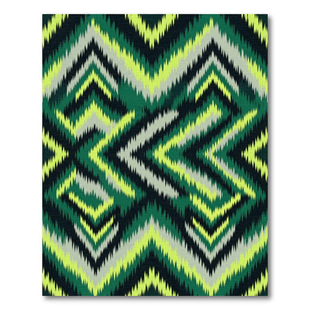Green Diamond Tribal Zigzag Rug