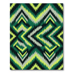Green Diamond Tribal Zigzag Rug