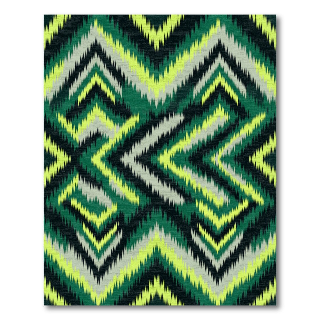 Green Diamond Tribal Zigzag Rug