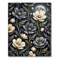 Dark Floral Moonlit Garden Rug