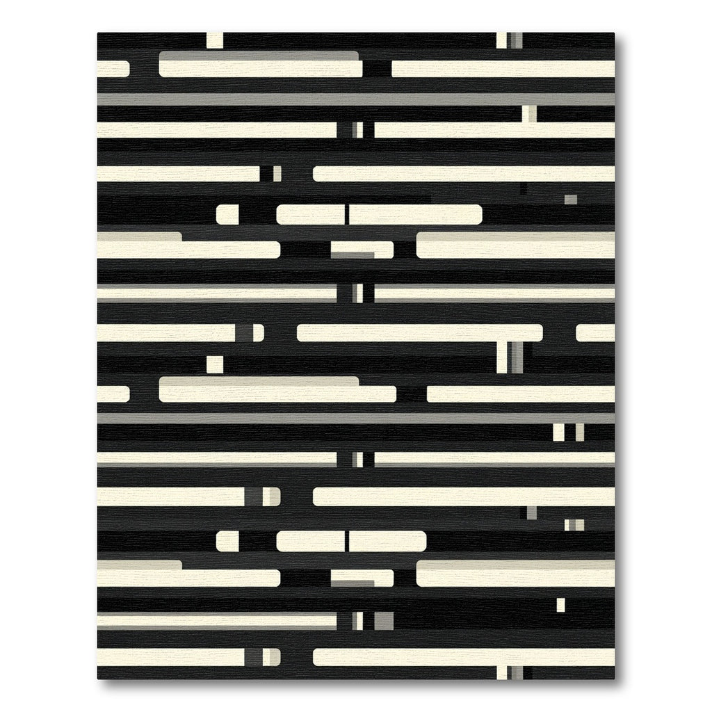 Modern Monochromatic Abstract Linear Grid Rug