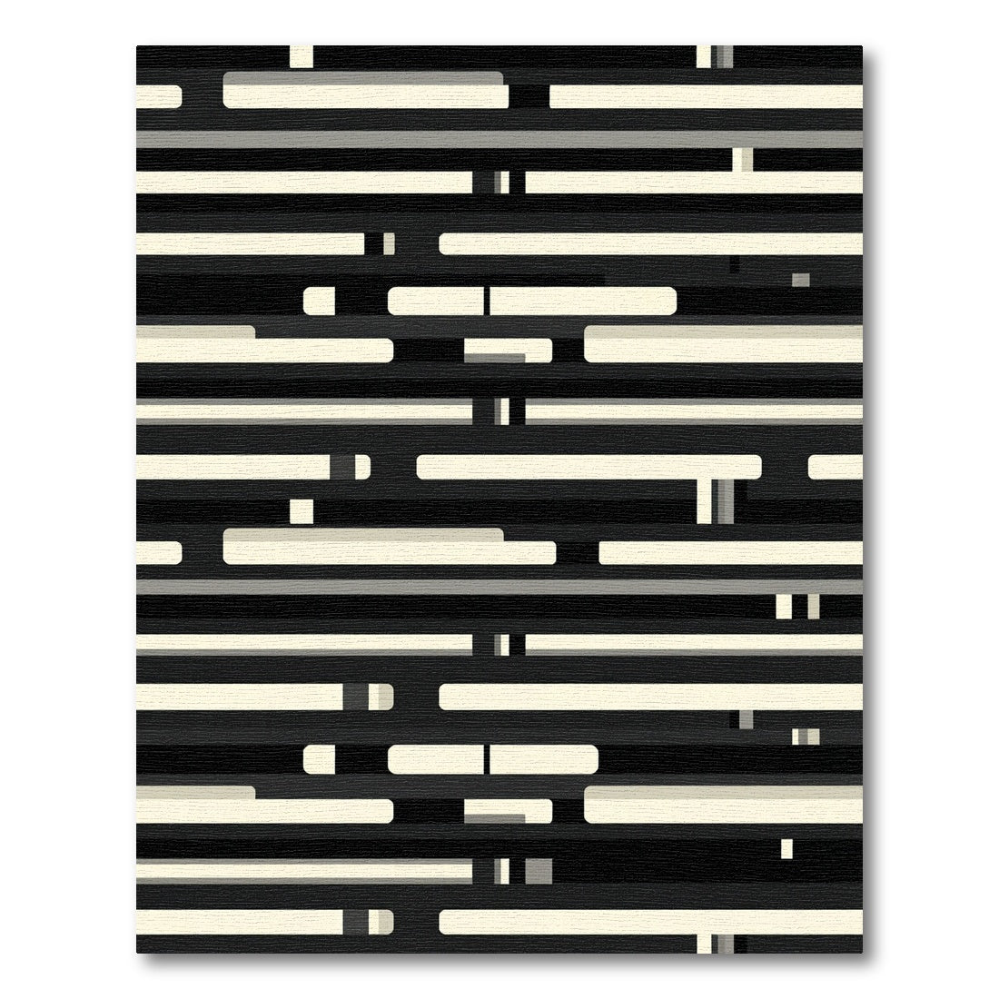 Modern Monochromatic Abstract Linear Grid Rug