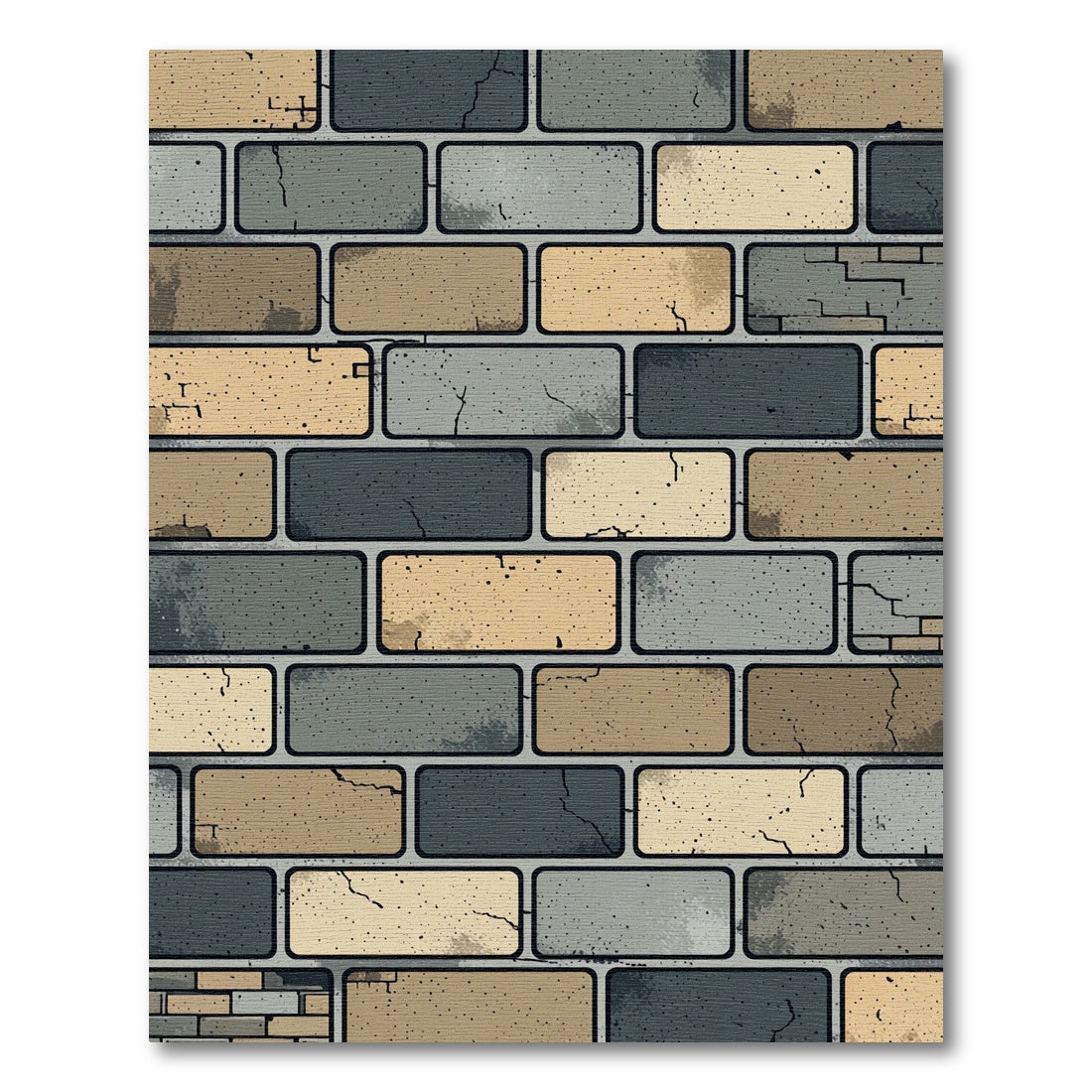 Mottled Brick Pattern Texture Rug