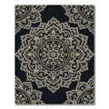Elegant Black and Gold Lace Medallion Rug