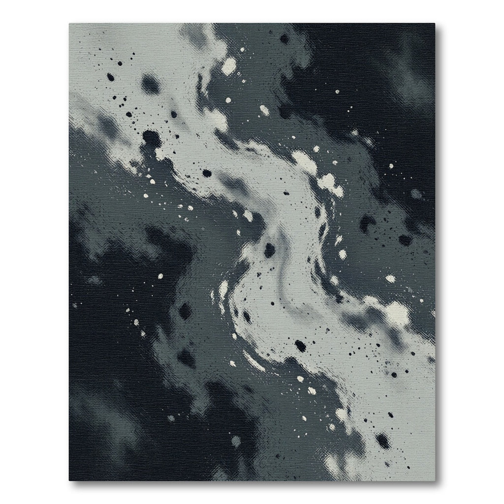 Monochrome Abstract Smudge Swirl Rug