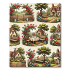 Charming Cottage Garden Red Roses Rug