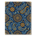 Indigo Blue Gold Paisley Floral Mandala Rug
