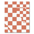 Modern Dusty Rose Checkered Grid Rug