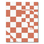 Modern Dusty Rose Checkered Grid Rug
