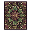 Gilded Plum Rose Scrollwork Floral Rug