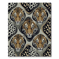 Ferocious Tiger Faces Brown Ochre Spots Rug