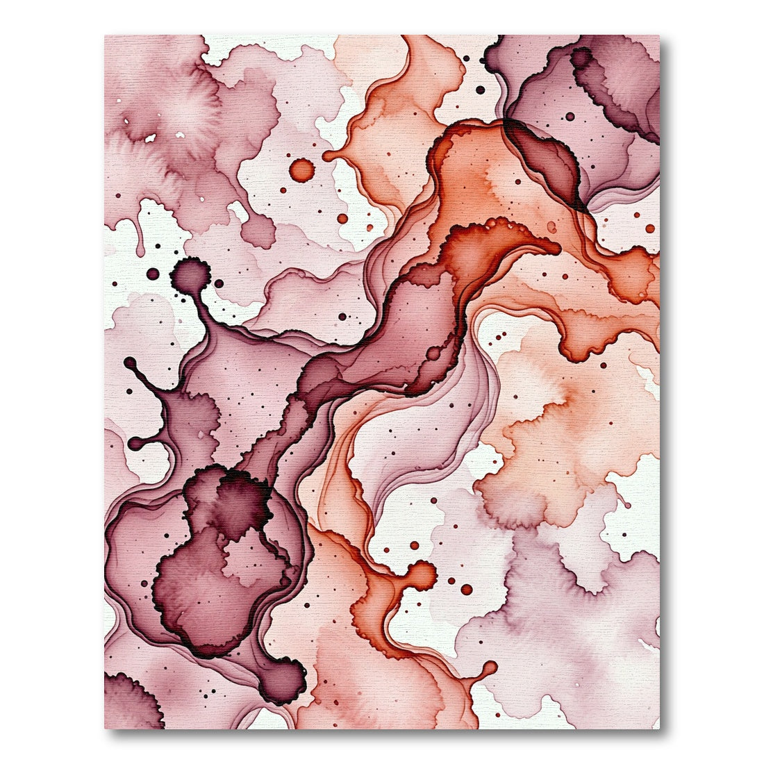 Crimson Rose Fluid Marble Swirl Rug