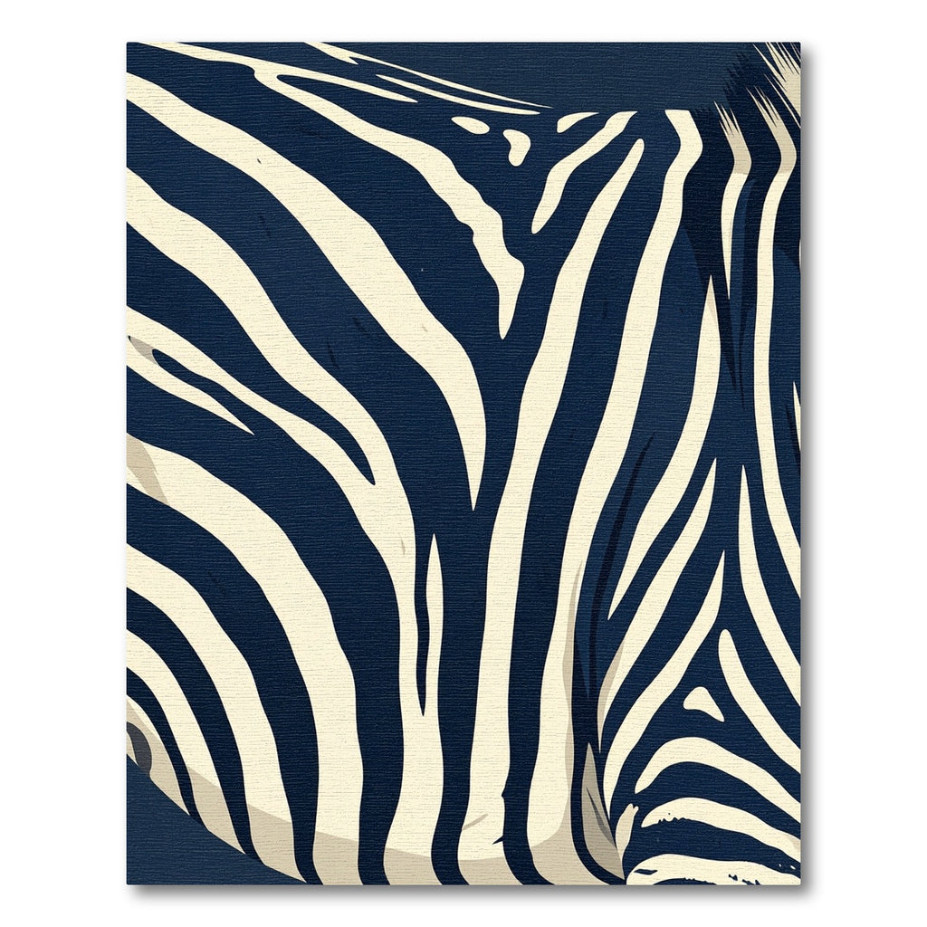 Navy Cream Zebra Stripe Textural Rug