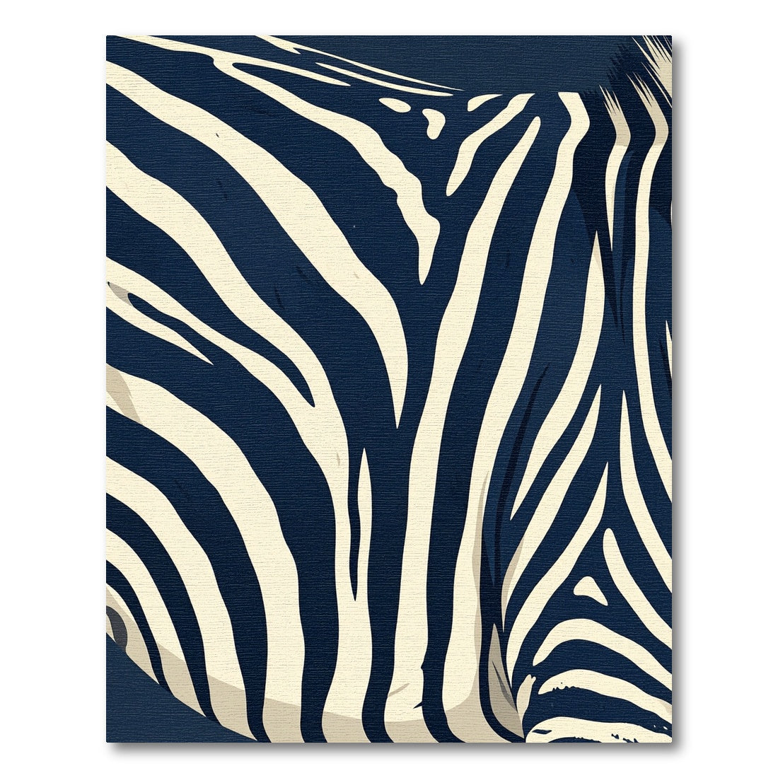 Navy Cream Zebra Stripe Textural Rug