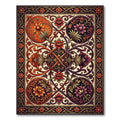 Symmetrical Floral Medallion in Sunset Hues Rug