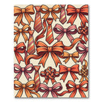 Orange Pink Tie Bow Accents Rug