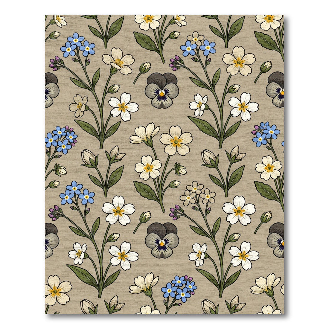 Delicate Botanical Garden Floral Medley Rug