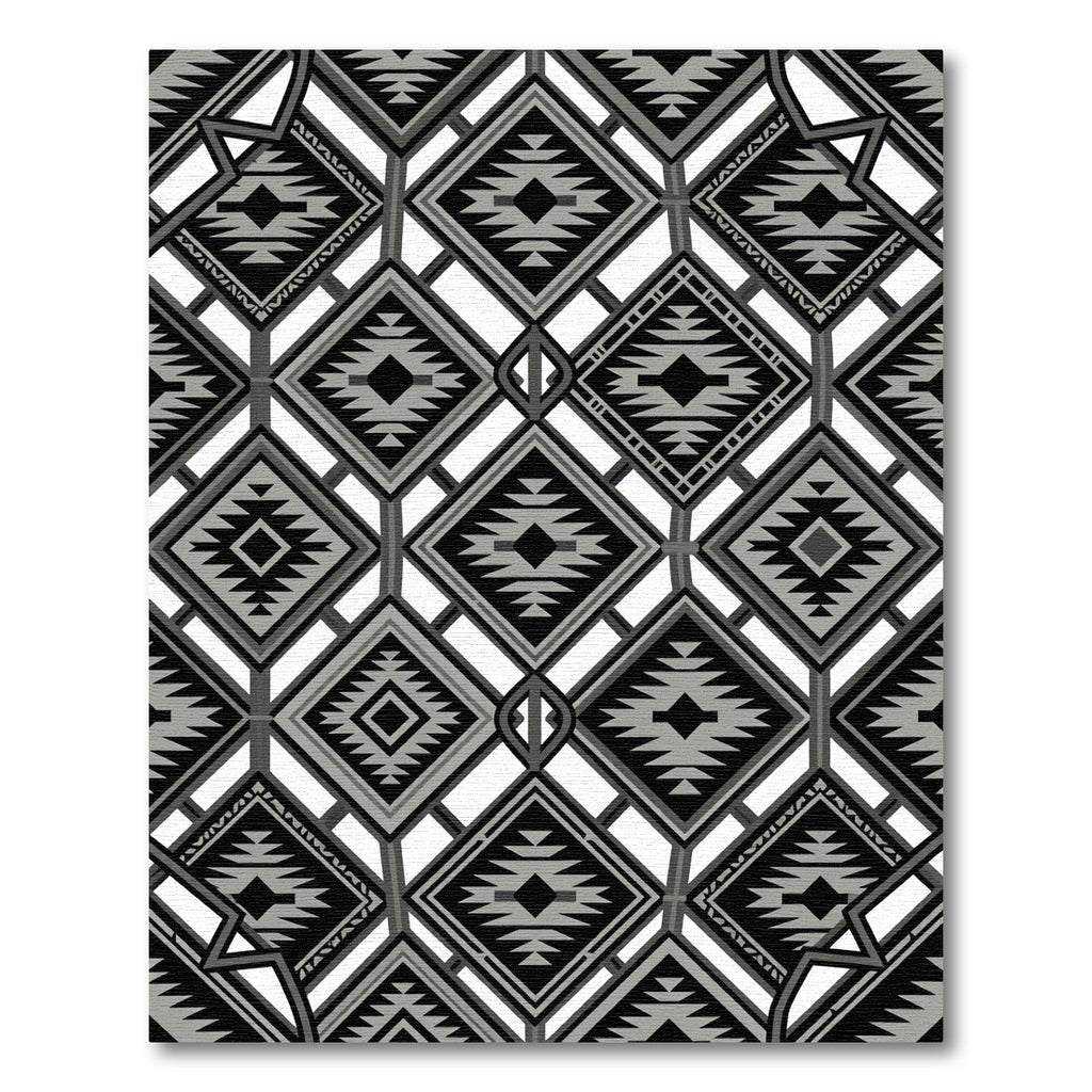 Monochromatic Diamond Geo Tribal Rug