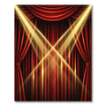 Dramatic Red Stage Spotlight Rays Rug