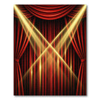 Dramatic Red Stage Spotlight Rays Rug