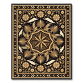 Golden Floral Octagon Onyx Medallion Rug