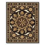 Golden Floral Octagon Onyx Medallion Rug