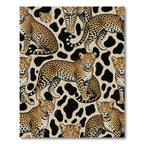 Golden Leopard Black Spotty Jungle Rug