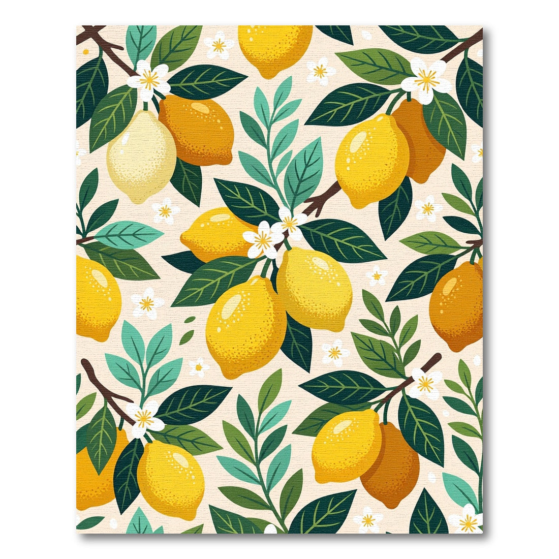 Sunny Botanical Lemon Branch Rug